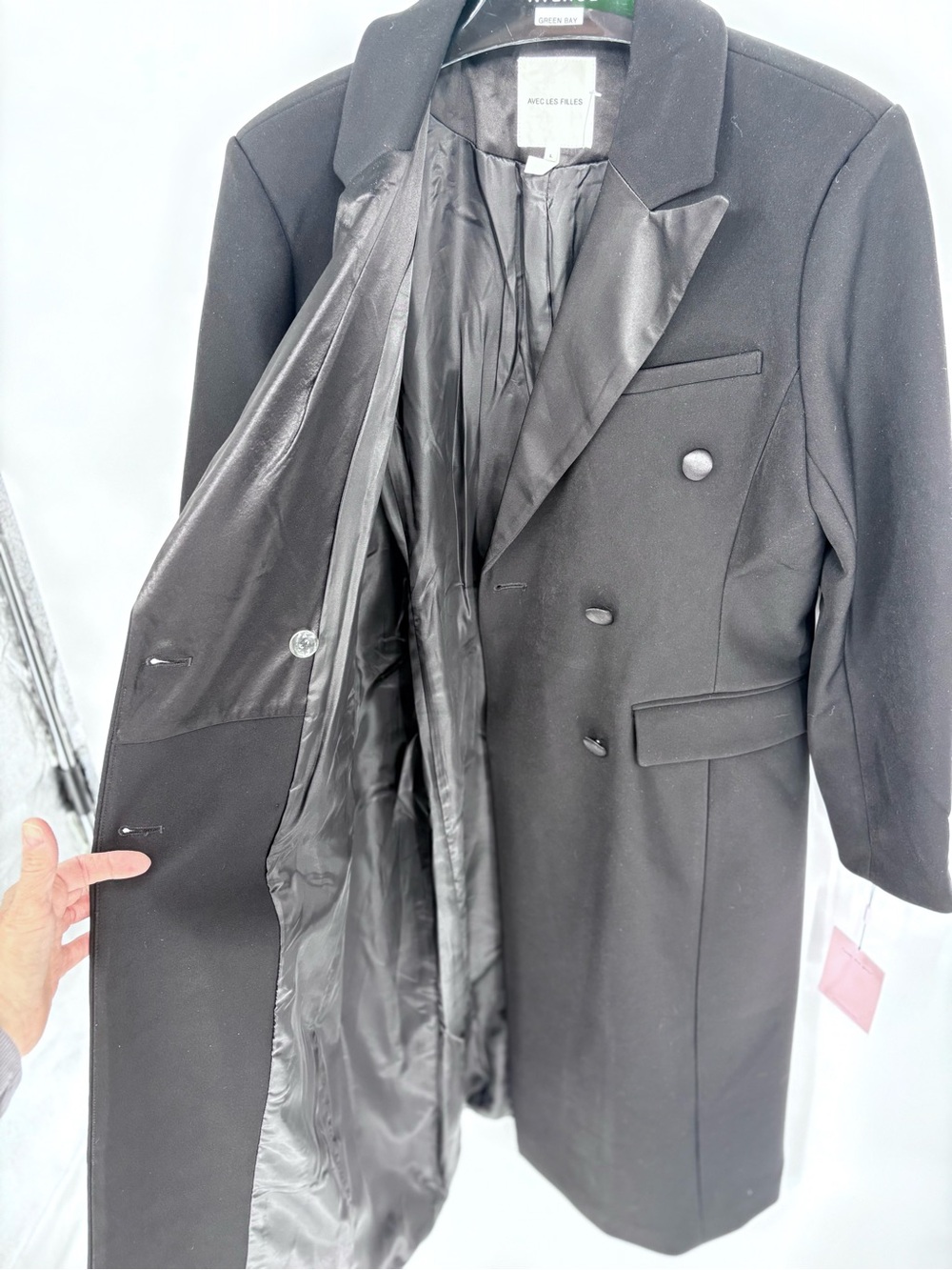 Avec Les Filles Tuxedo Hourglass Tailored Coat - Picture 10 of 16